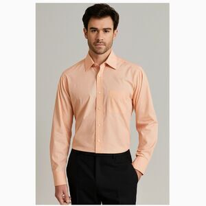 Burberry London Multicolor Apricot Dress Shirt Quiet Luxury Size L